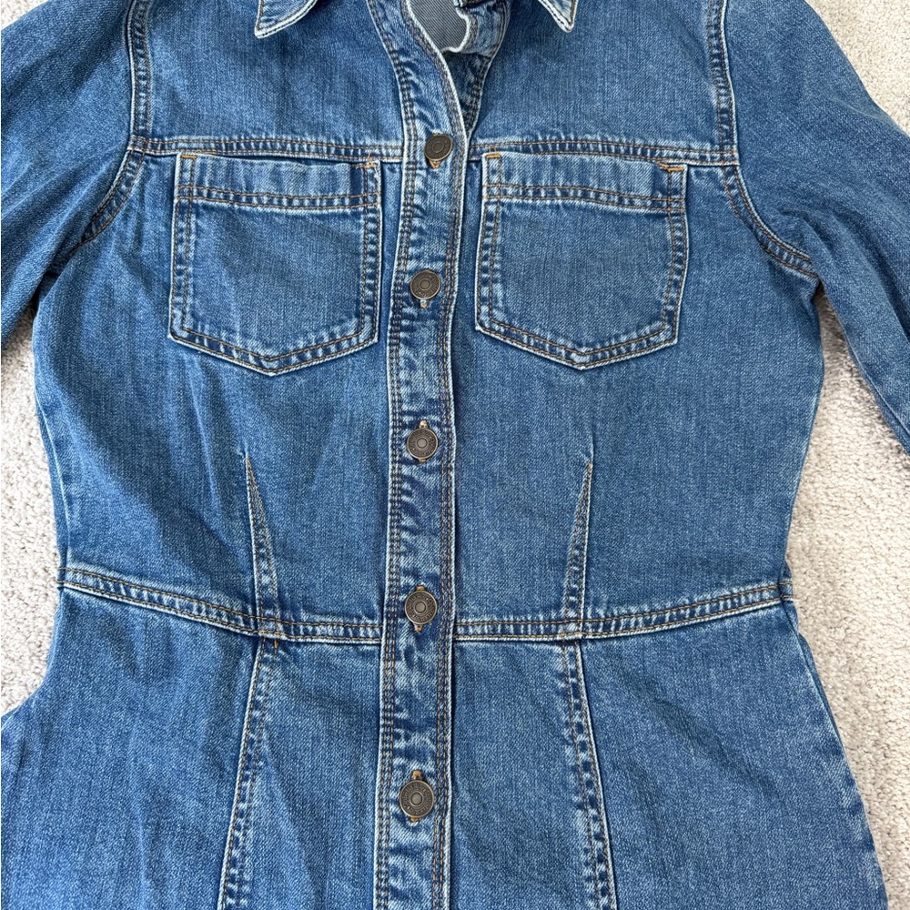 Ophelia Roe Women's Blue Denim Long Sleeve Dress Size‎ 4 - Picture 3 of 10